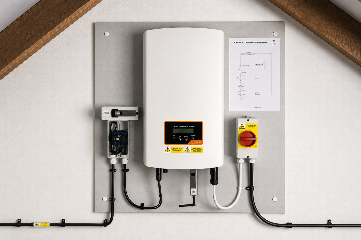 Solis Solar Inverter on a wall